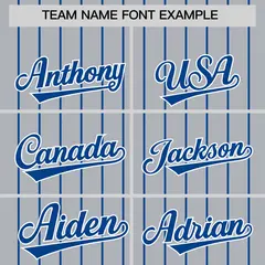 Gray Royal Pinstripe Two-Tone Authentic Baseball Jersey 3