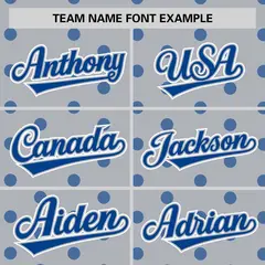 Gray Royal Polka Dot Graffiti Authentic Baseball Jersey 3