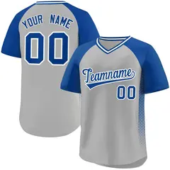 Gray Royal Raglan Side Spot Pullover Baseball Jersey 1