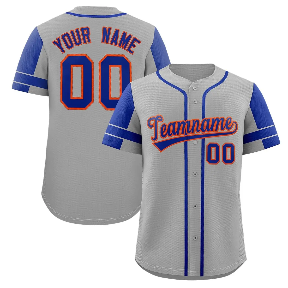 Gray Royal Raglan Sleeves Authentic Baseball Jersey