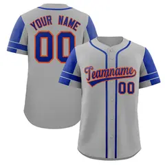Gray Royal Raglan Sleeves Authentic Baseball Jersey