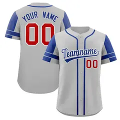 Gray Royal Raglan Sleeves Authentic Baseball Jersey 1