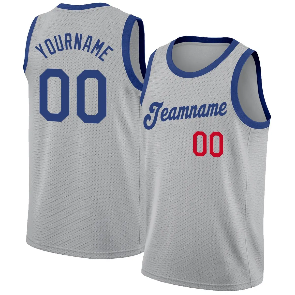 Gray Royal-Red Classic Athletic Basketball Jersey