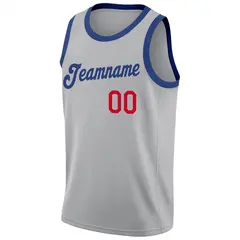 Gray Royal-Red Classic Athletic Basketball Jersey 5