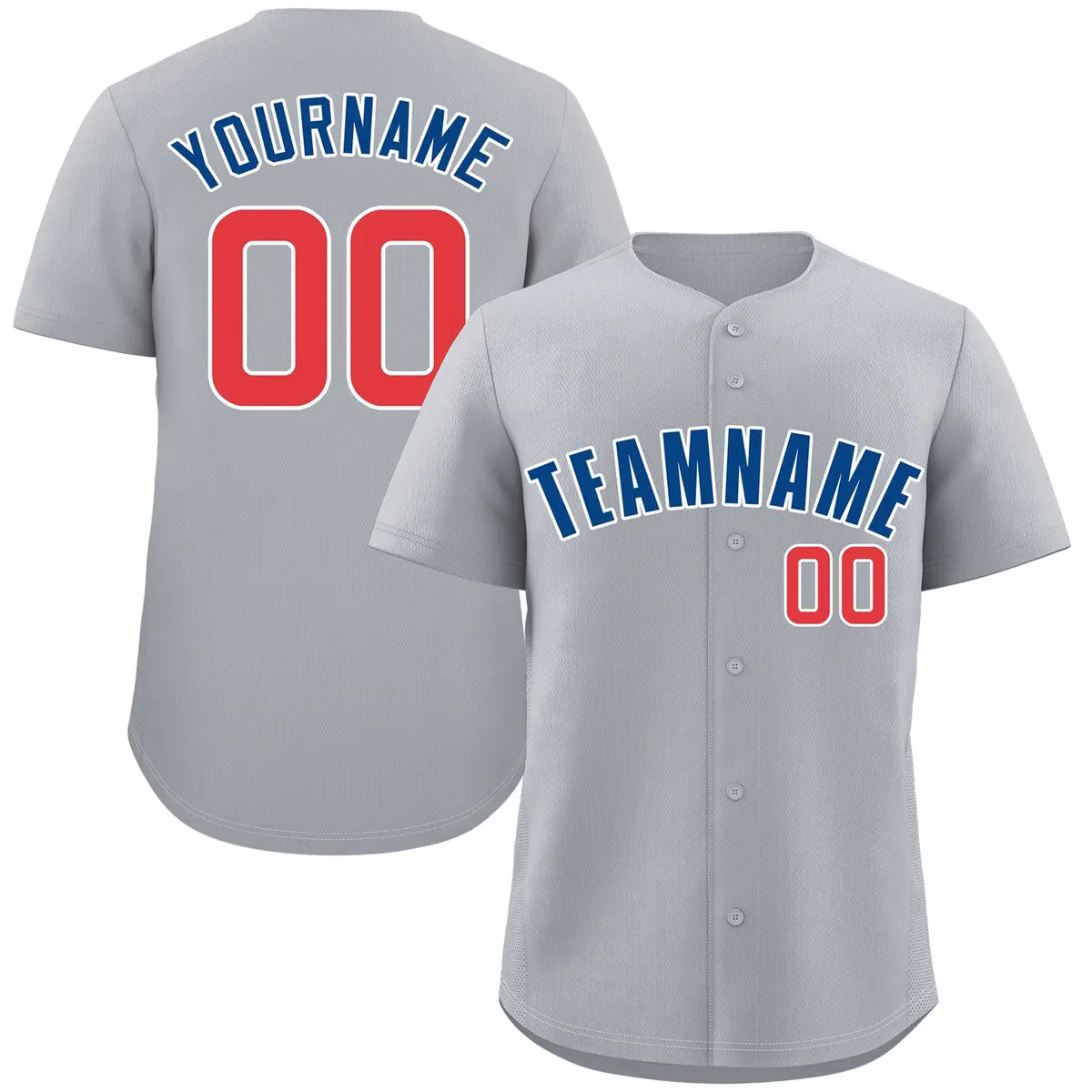 Gray Royal-Red Classic Authentic Baseball Jersey