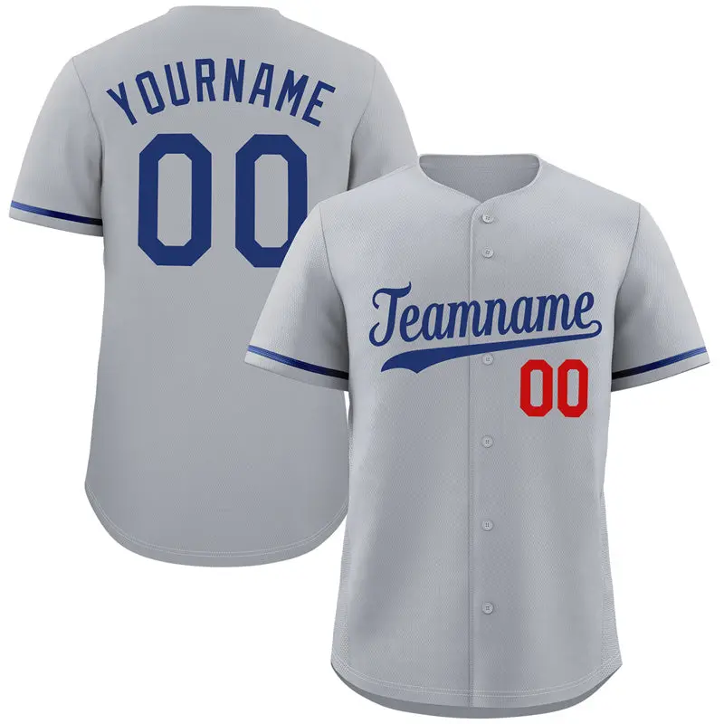 Gray Royal-Red Classic Authentic Baseball Jersey
