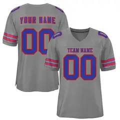 Gray Royal-Red Classic Style Authentic Football Jersey 1