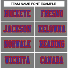 Gray Royal-Red Classic Style Authentic Football Jersey 3