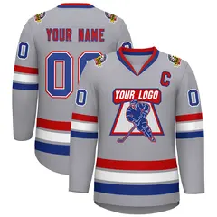 Gray Royal Red-Red Classic Hockey Jersey 1