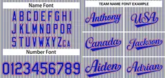 Gray Royal-Red Stripe Authentic Fashion Baseball Jersey 3