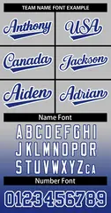 Gray Royal Royal-White Gradient Two-Button Softball Jersey 3