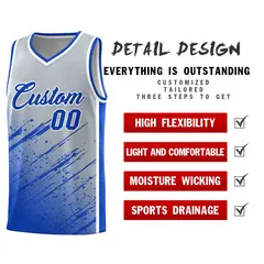 Gray Royal Splash Basketball Uniforms for School 2