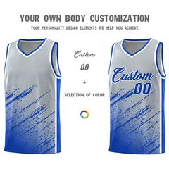 Gray Royal Splash Basketball Uniforms for School 3