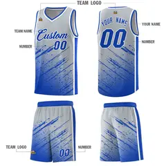 Gray Royal Splash Basketball Uniforms for School 5