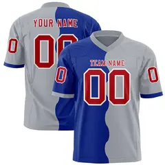Gray Royal Split Mesh Authentic Football Jersey