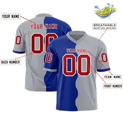 Gray Royal Split Mesh Authentic Football Jersey 2