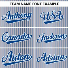 Gray Royal Stripe Authentic Pullover Baseball Jersey 3