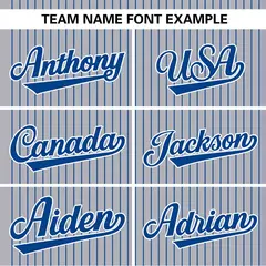 Gray Royal Stripe Two-Button Softball Jersey 4