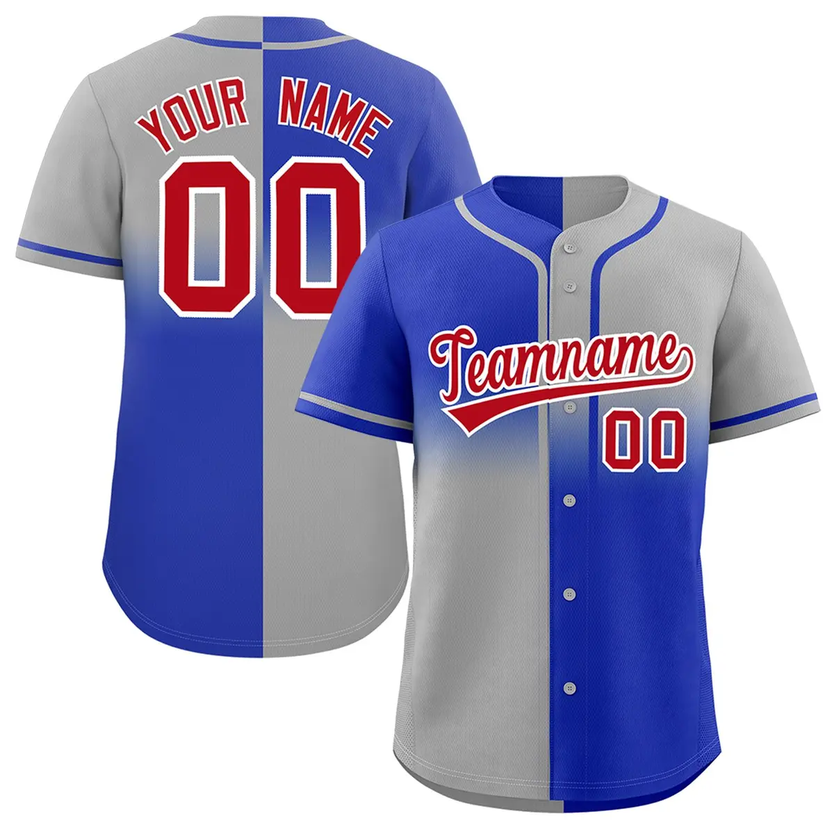 Gray Royal Symmetrical Gradient Authentic Baseball Jersey