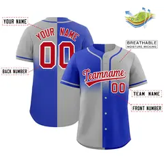 Gray Royal Symmetrical Gradient Authentic Baseball Jersey 2