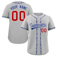 Gray Royal Thorns Ribbed Classic Authentic Baseball Jersey 1