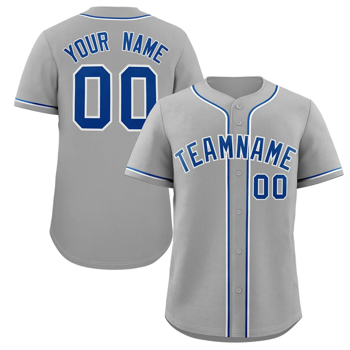 Gray Royal-White Classic Authentic Baseball Jersey