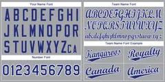 Gray Royal-White Classic Authentic Baseball Jersey 3