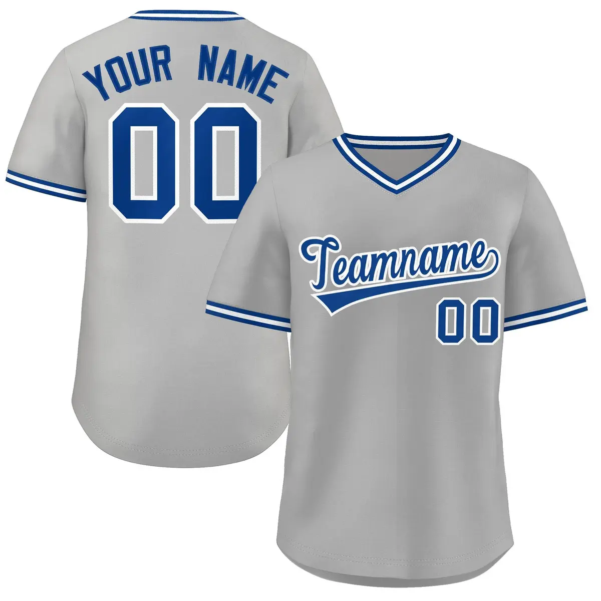 Gray Royal-White Classic Authentic Pullover Baseball Jersey