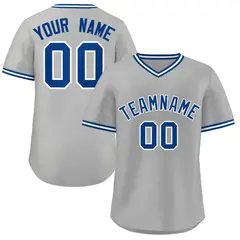Gray Royal-White Classic Authentic Pullover Baseball Jersey 1