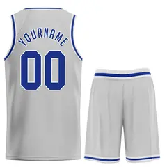 Gray Royal-White Classic Basketball Uniform Jersey 2