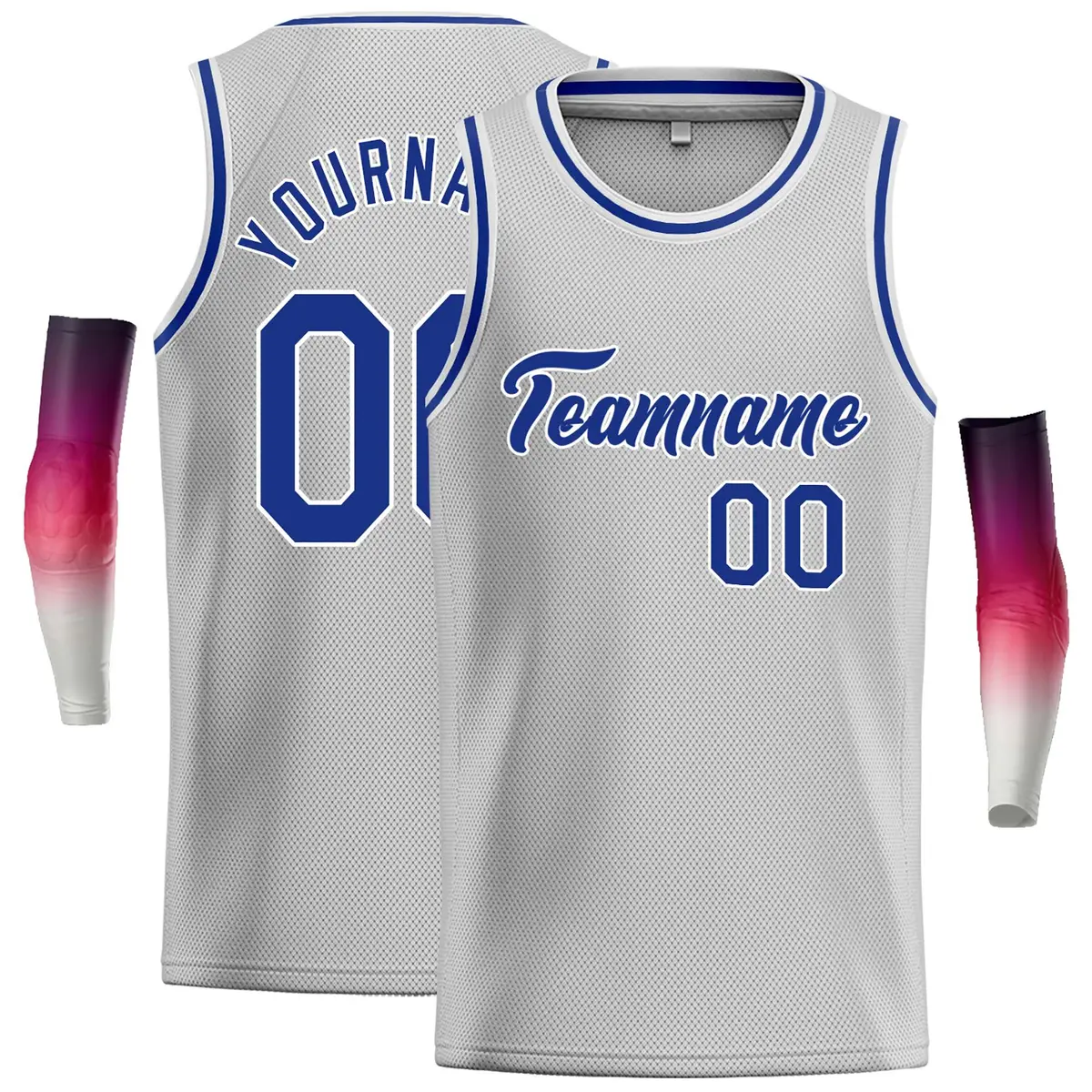 Gray Royal-White Classic Casual Basketball Jersey