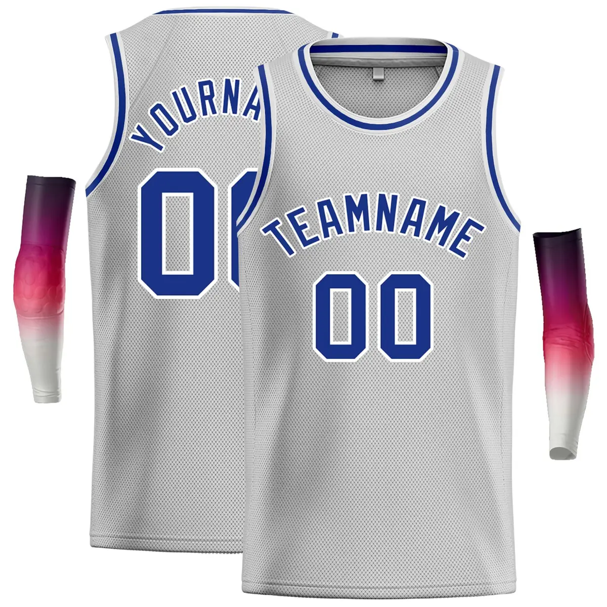 Gray Royal-White Classic Casual Basketball Jersey