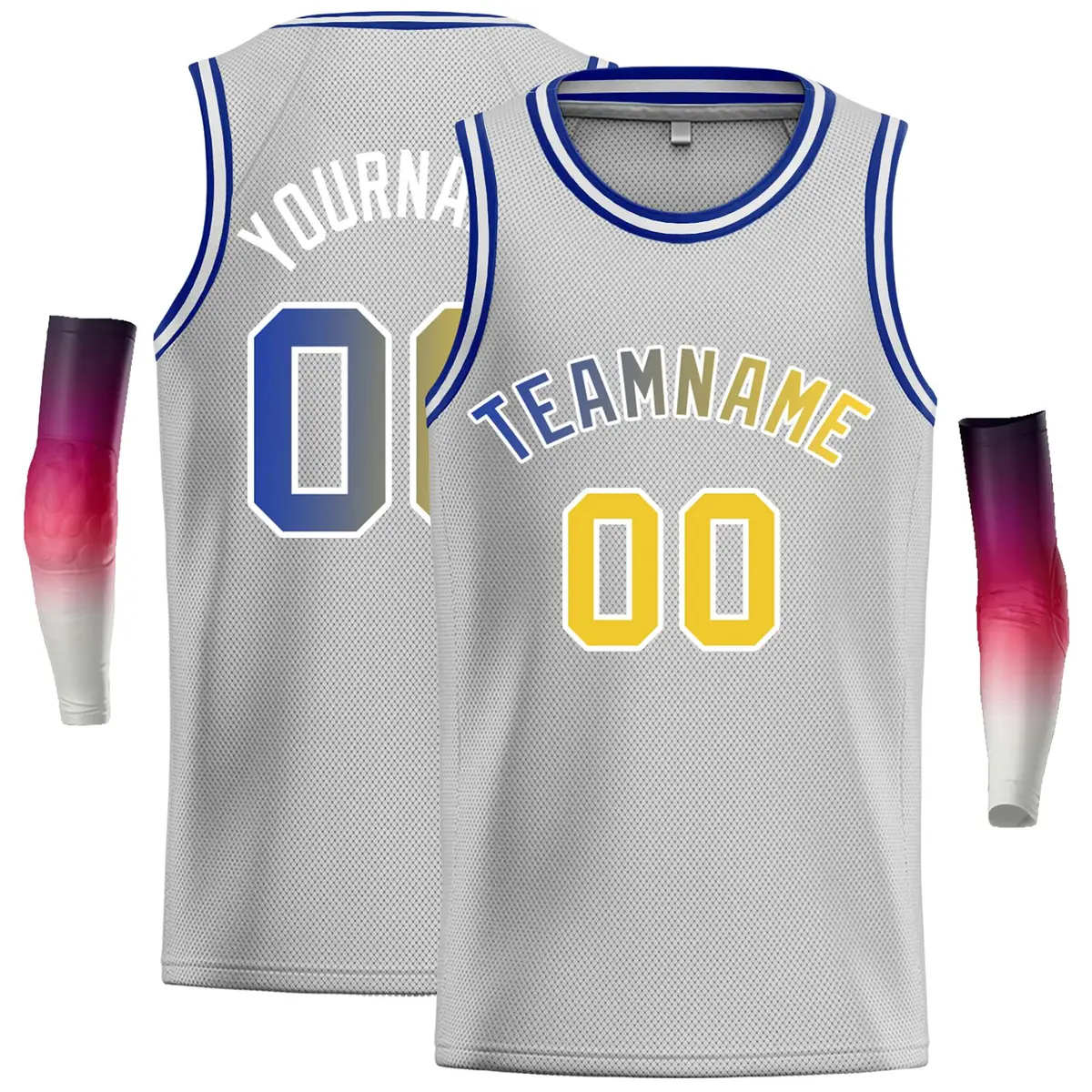 Gray Royal-White Classic Casual Basketball Jersey