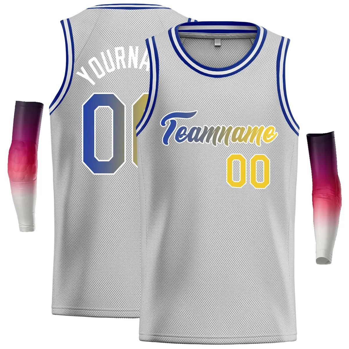 Gray Royal-White Classic Casual Basketball Jersey