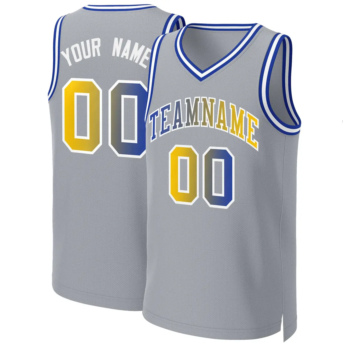 Gray Royal-White Classic Gradient Fashion Basketball Jersey