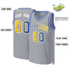 Gray Royal-White Classic Gradient Fashion Basketball Jersey 2