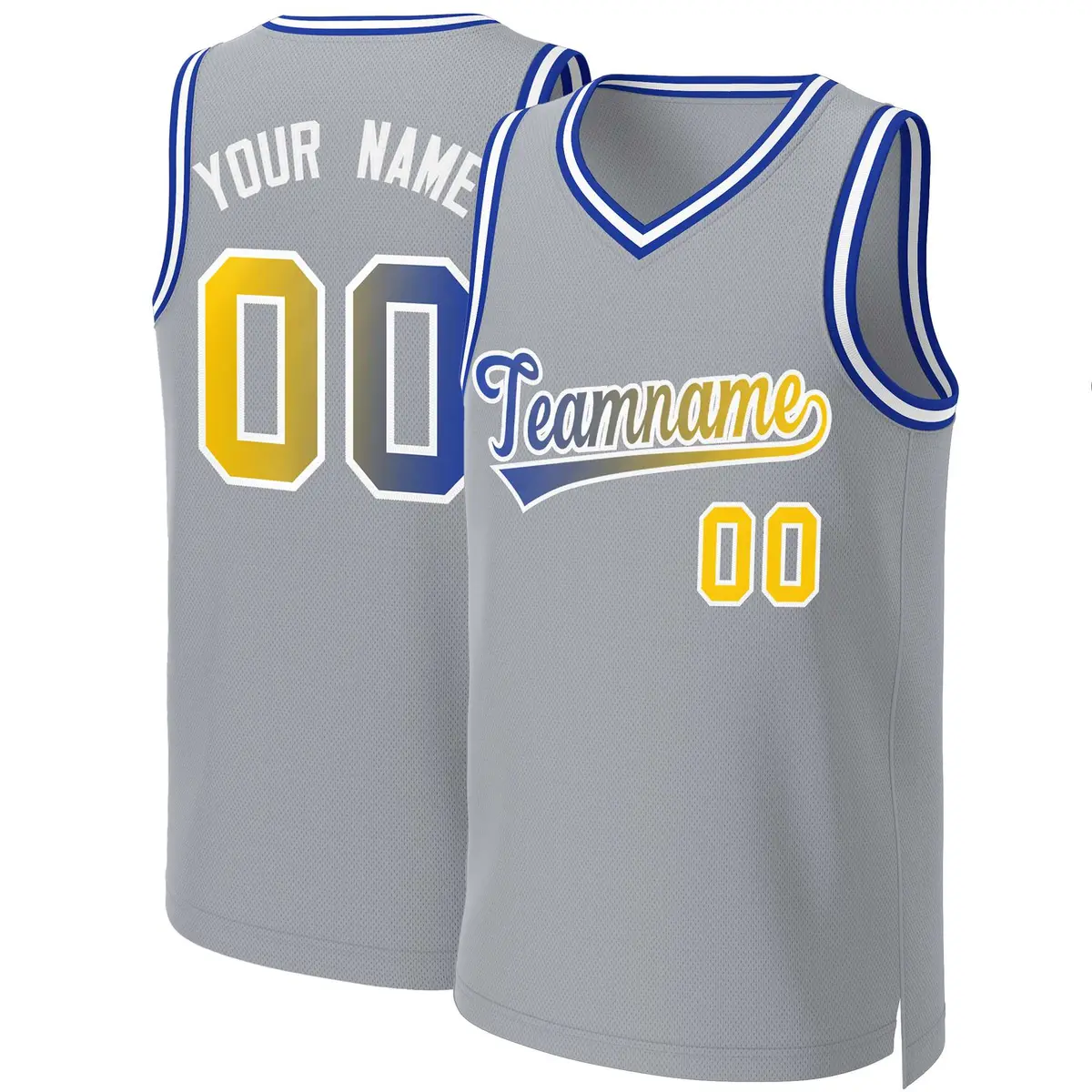 Gray Royal-White Classic Gradient Fashion Basketball Jersey