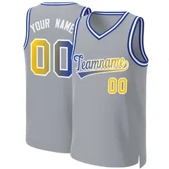 Gray Royal-White Classic Gradient Fashion Basketball Jersey 1