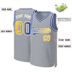 Gray Royal-White Classic Gradient Fashion Basketball Jersey 2