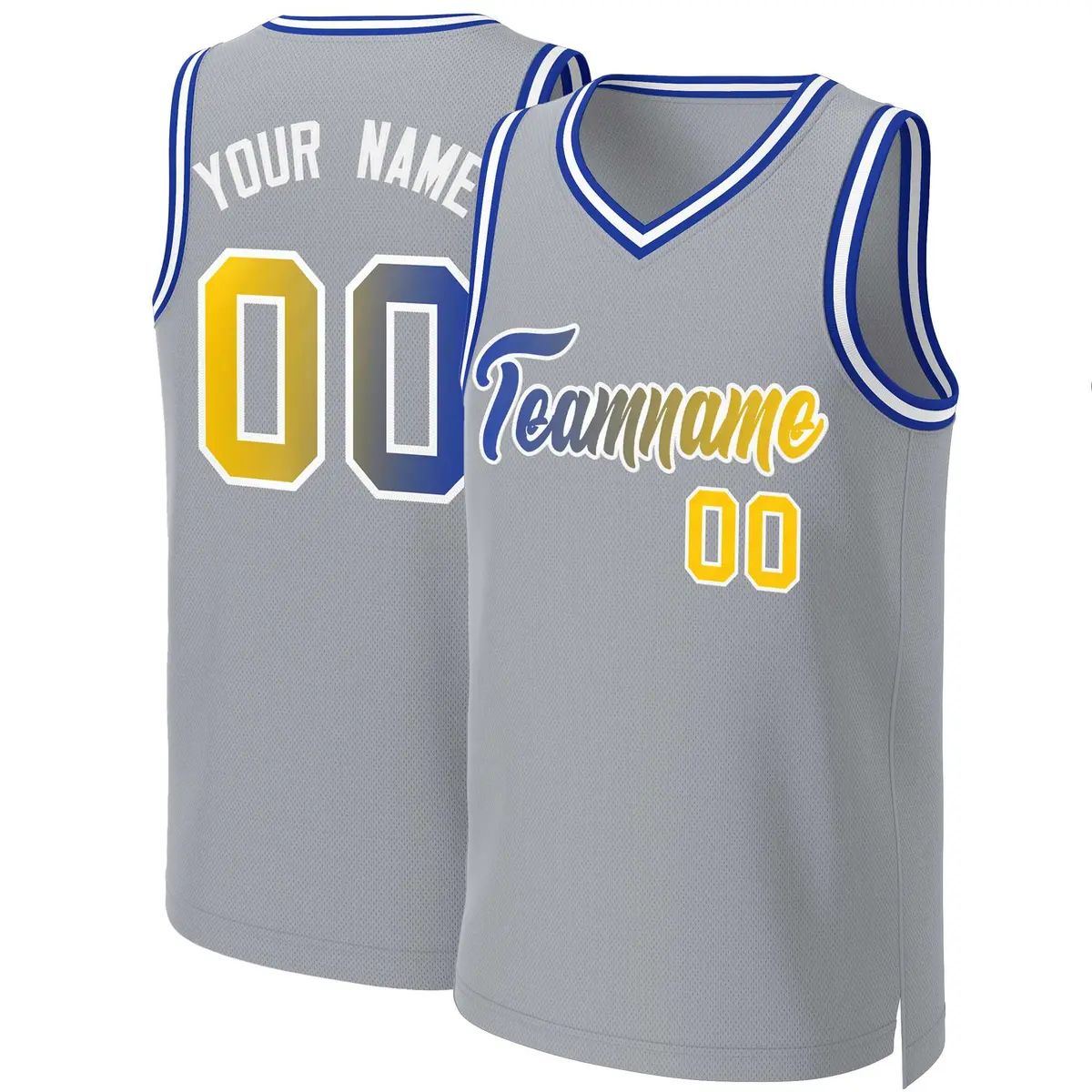 Gray Royal-White Classic Gradient Fashion Basketball Jersey