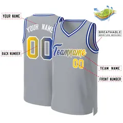 Gray Royal-White Classic Gradient Fashion Basketball Jersey 2