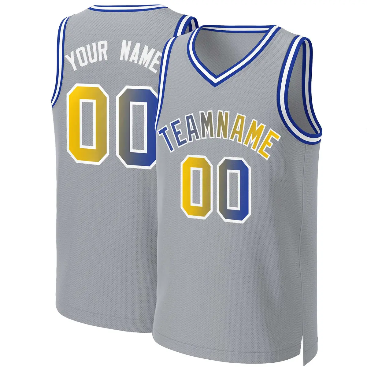 Gray Royal-White Classic Gradient Fashion Basketball Jersey