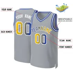 Gray Royal-White Classic Gradient Fashion Basketball Jersey 2
