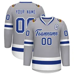 Gray Royal-White Classic Hockey Jersey 1