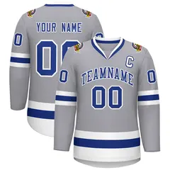 Gray Royal-White Classic Hockey Jersey 1