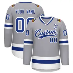 Gray Royal-White Classic Hockey Jersey 1