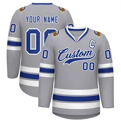 Gray Royal-White Classic Hockey Jersey 1