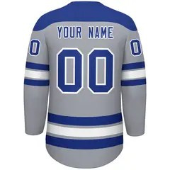 Gray Royal White Classic Lace-Up Neck Hockey Jersey 8
