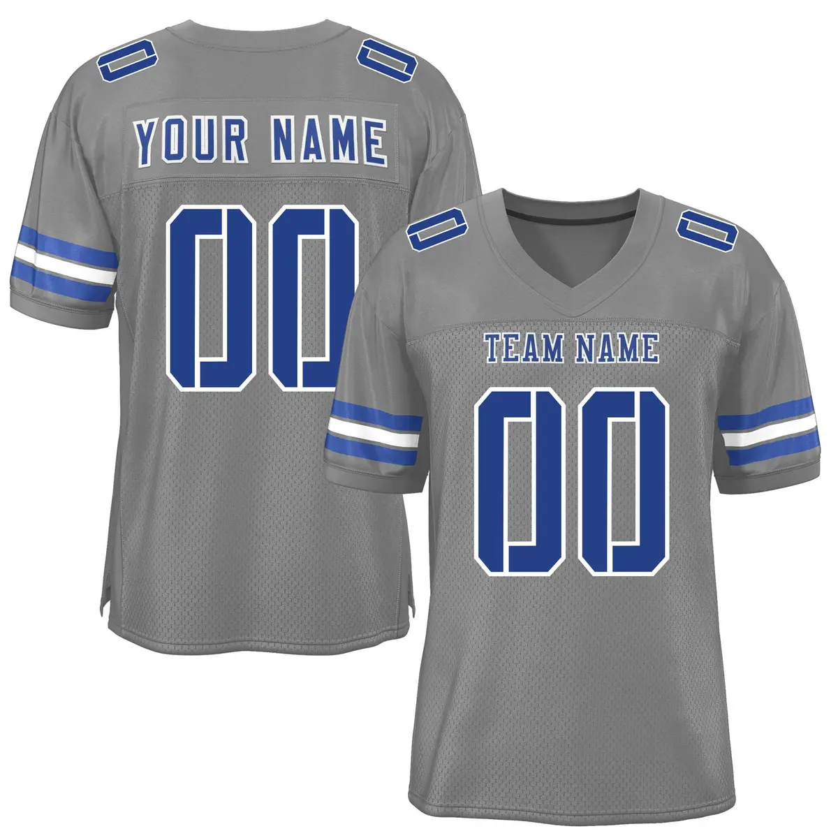 Gray Royal-White Classic Mesh Football Jersey