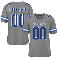 Gray Royal-White Classic Mesh Football Jersey 1